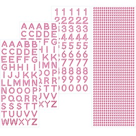 Blulu Grad Cap Decoration Set Glitter Alphabet Letter Stickers and Gemstone Border Stickers for Graduation Cap and Other Handicraft Art (Pink)