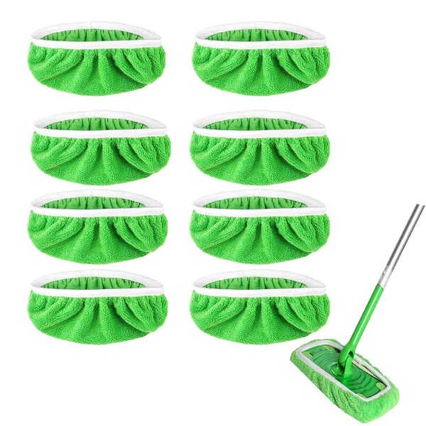 Reusable Mop Pads Compatible with Swiffer Sweeper Mop,8 Pack Wet