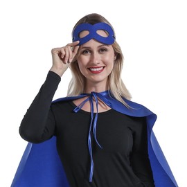 ADJOY Superhero Capes and Masks for Adults Teenagers Men & Women - Dress Up Superhero Party Costumes for Team Building (Blue * 5 Sets)
