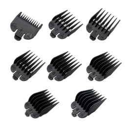 Universal Clipper Guards Comb Set, 8 Pcs Kinds of Sizes of Professional Hair Clipper Card Comb Fitting Replacement (Black)