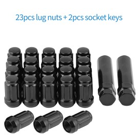 1/2-20 Acorn Lug Nuts 1/2x20 Lug Nuts Black Set of 23 pcs 6 Spline Lug Nuts 1.38" Long Closed End Aftermarket Wheel Lug Nut Fit for 1987-2018 Jeep Wrangler,1993-2010 Jeep Grand Cherokee