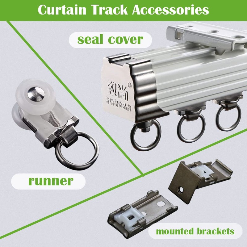 ZSHINE Curtain Single Tracks Ceiling or Wall Mounting Heavy-Duty Curtain