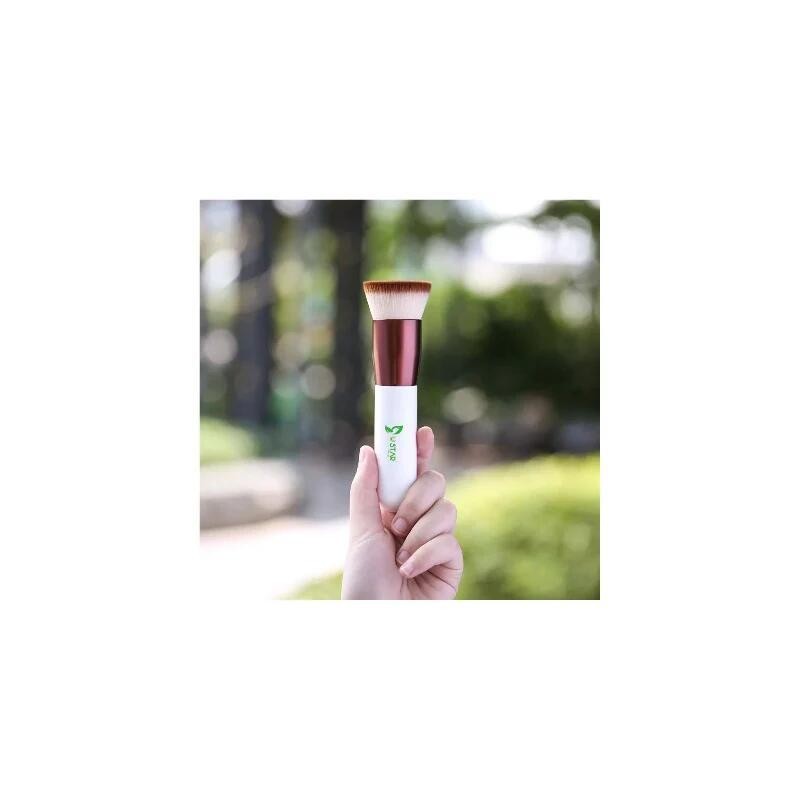 Ustar Flat Top Kabuki Foundation Brush Makeup Tools, Rose Golden/White