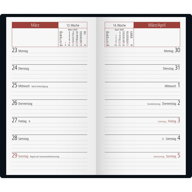 rido/idé Pocket Diary Model TM 15 (2025), 1 Page =