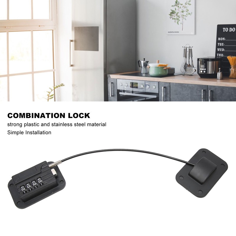 Refrigerator Lock Combination Design Plastic Stainless Steel Easy Mounting Freezer