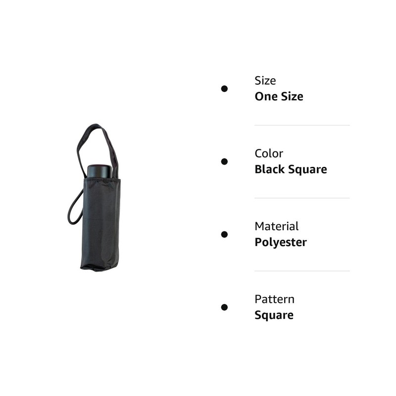 Totes MICRO MINI PURSE MANUAL UMBRELLA-MANY STYLES (Black Square)