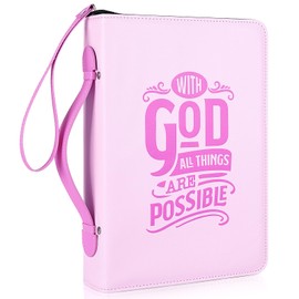 Bible Cover Case for Women Girls PU Leather Bible Bag Bible Carrying Cases for Bible Study Supplies with Detachable Wrist Strap