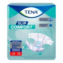Pañales Tena Slip Comfort Para Adultos Talla Ch/m por 10 unidades