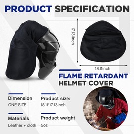 Jecery Welding Helmet Cover FR Cotton Welding Helmet Extended Headcover with Press Fit Seal Full Protection Welding Hood Accessories Welding Head Cover Compatible with Most Welding Helmets Head Wrap