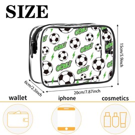 TREALDATE TSA Approved Toiletry Bag 2 Pack,Clear Travel Bags for Toiletries,Clear Makeup Bags Quart Size Traveling,Carry on Airport Airline Compliant Bag,Soccer