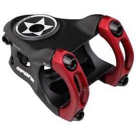 SPANK Split Enduro Trail Shotpeen Anodized Bicycle Stem (38mm), Universal Fit, Cycling Stem, Mountain Bike Stem, Bar Clamp, Shotpeen Anodized Stem, CNC-optimised (Red)