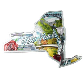New York Magnet, Collectible Travel Keepsake - 2.75 x 2 Inches