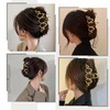 1 Pack Metal Gold Hair Claw Clips for Women French
