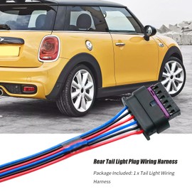 JUUDDENPARTS 63217361305 Rear Tail Light Plug Wiring Harness, 6 Pin Tail Light Wiring Harness Connector Repair Kit, Replacement for Mini Cooper F55 F56 F57