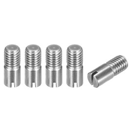 sourcing map 5 Pieces M10 x 25mm Slotted Cylinder Pin Made of 304 Stainless Steel with Male Thread for Positioning Furniture and Cabinets