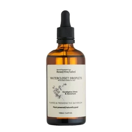 Vanilla Blanc Read the Label Water Cabinet Droplets, Essential Oils for Toilet Odors, Drops for Toilets (Eucalyptus Dives & Geranium)