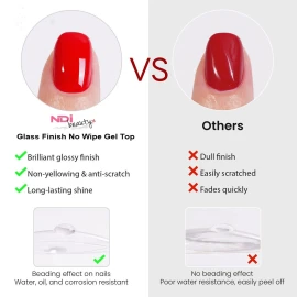 NDi beauty Glass Finish LED/UV No Wipe Gel Top Clear .5 oz