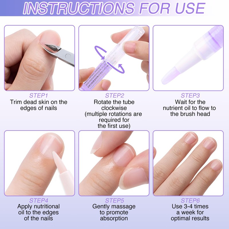 Ninnyi Nourishing Moisturizing Nail Growth Pens for Nails, 20Pcs Cuticle