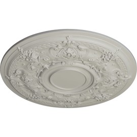 Ekena Millwork CM29DAPCF Darnay Ceiling Medallion, 29 1/4"OD x 2"P (Fits Canopies up to 7 1/4"), Hand-Painted Pot of Cream