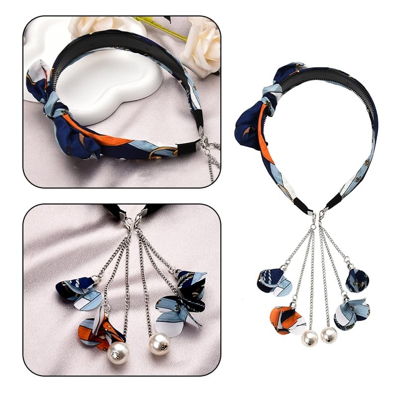 Light Blue Bow Headbands for Women Aesthetic Bowknot Hair Accessories