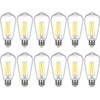 Sigalux Edison Bulbs, E26 LED Bulb ST58 Filament Clear Non-Dimmable