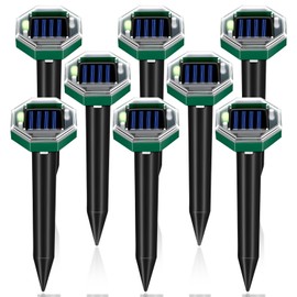 Mole Repellent Solar Powered, 8 Pack Ultrasonic Gopher Vole Repellent Outdoor, Waterproof Sonic Spikes Get Rid for Squirrel, Rat, Mice, Rodent, Skunk Repellent for Lawns Yard