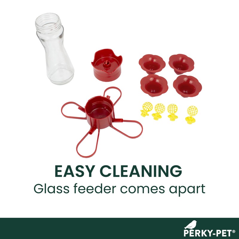 Perky-Pet 203CPBN-2 Glass Hummingbird Feeders for Outdoors with Perches, Ant
