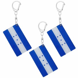BQTBQT Honduras Flag Keychain - Double Sided Acrylic D Shape Chains Honduran Flags Key Chains Men and Women Style Car Key chain Gifts Decoration (3 Pcs)