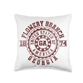 Flowery Branch GA | Georgia | Vintage City Apparels Throw Pillow