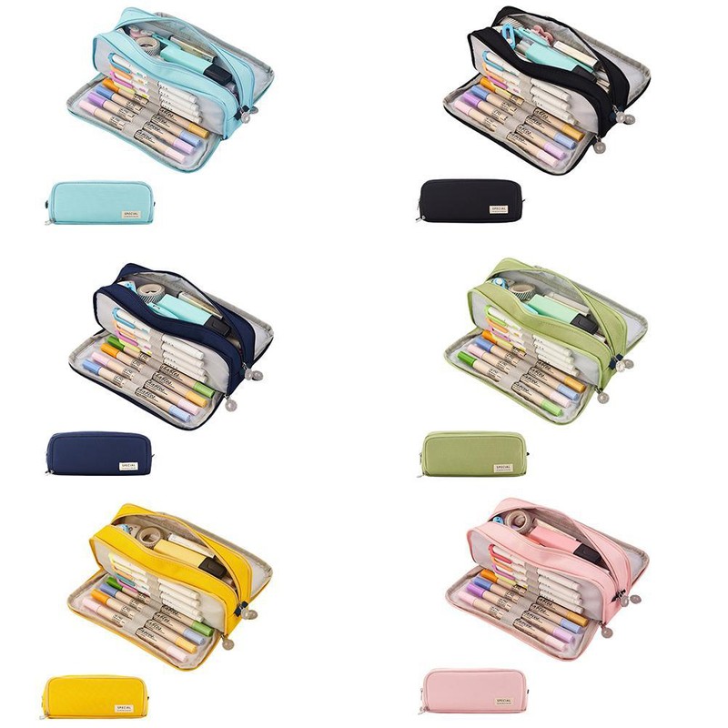 Canvas Pencil Case Large Capacity Pencil Cases Pencil Pouch with