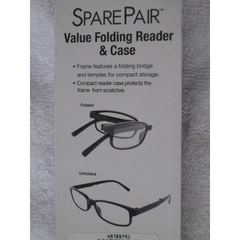 Spare Pair Folding Eyeglasses Reading Glasses & Case Tortoise Foster
