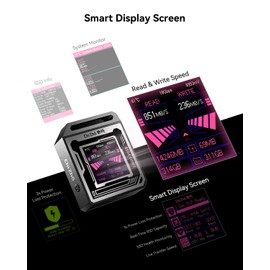 Chizha&DOCKCASE Pocket Explorer Edition Smart M.2 NVMe SSD Enclosure, 3s Power Loss Protection Disk Life Detection USB 3.2 10Gbps Exclusive to Size 2230, Support M-Key B+M Key UASP
