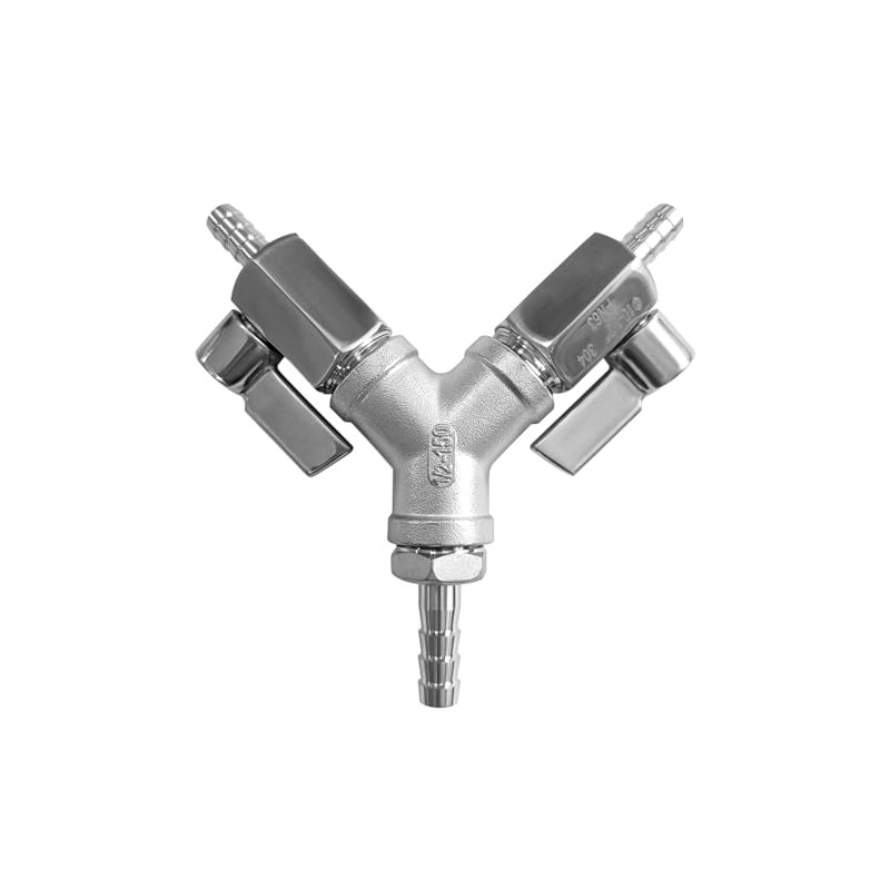 Beduan Stainless 3 Way Shut Off Ball Valve, 3/8" Hose