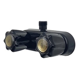 RV Shower Faucet, RV Camper Shower Faucet Replacement, 4” Shower Valve Diverter Assembly Kit, Bathroom Shower Mixing Valve Control for RV Camper Van Travel Trailer Motorhome, Black