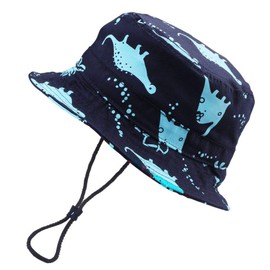 LLZ.COQUE Baby’s/Kids’ Dinosaur Sun Hat, Fishing Hat, Cute Dinosaur, Soft 100% Cotton Summer Hat with Adjustable Chin Strap - Dinosa, size: 50