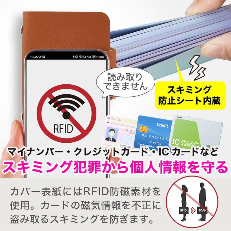 VOLAN Skimming Magnetic Card Case, RFID Block, Stores 24 Cards,