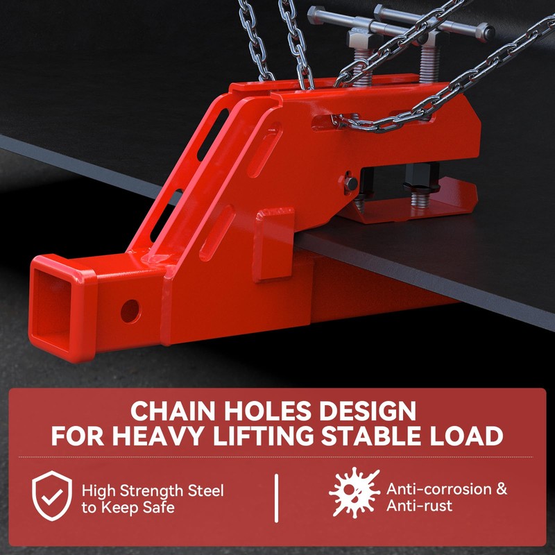 Clamp on Trailer Hitch 2" Receiver for Tractor Bucket, Non-Slip