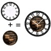 25cm Circular Iron Wall Clock with a Modern Perforated Metal