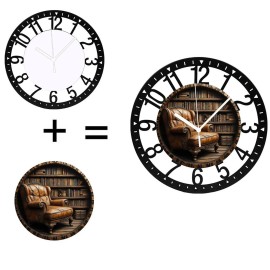 25cm Circular Iron Wall Clock with a Modern Perforated Metal Centersheet size: 10 inch, color: Black