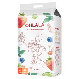 Diapers-Size4, 52 Count, Absorbent Diapers, Natural Soft Disposable Diapers Baby for Baby (22lbs to 37lbs)