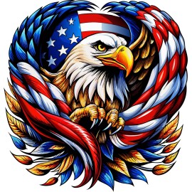 Visionary Enterprises Eagle Head American Flag RV Motorhome Camper Vinyl Decal Sticker 18" x 18.75"