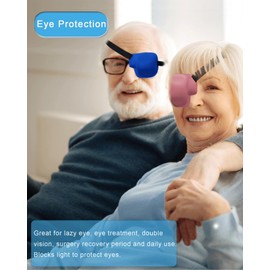 Eye Patches for Adults and Kids, 2 Pcs 3D Eye Patch Adjustable Medical Eyepatch for Lazy Eye Amblyopia Strabismus and After Surgery for Left and Right Eye Pink