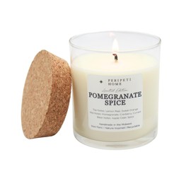PERIPETI Home Pomegranate Spice Scented Candle, Classic Wick – 8.5oz Natural Soy Wax for Energizing Aromatherapy, Long-Lasting Burn
