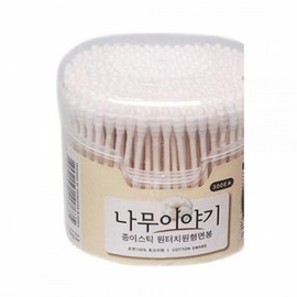 Pure Cotton One-Touch Round Cotton Swabs 300P Swirl Type Beauty Accessories 2ea