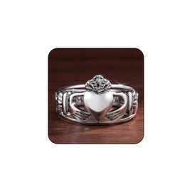 Crown Rings for Women, Trendy Unique Holding Heart in Hands Crown Silver Ring Minimalist Creative Promise Ring for Teen Girls Valentine's Day Jewelry Gifts (Size6)