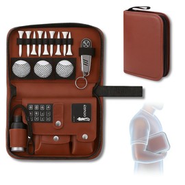 Complete Golf Accessories Kit, Golf Gifts for Men and Women - 8-Piece Set with Leather Case | Rangefinder, Balls, Tees, Multi-Tool | Beginner to Pro Golf Essentials