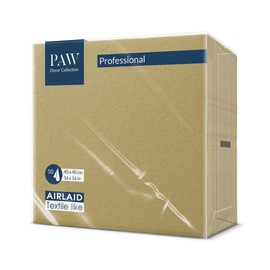 Paw Airlaid Napkins - Fabric-Like (40 x 40 cm) I Pack of 50 I Ideal for Weddings, Christenings, Communion, Birthdays I Fabric Napkins - Plain, Gold I Colour: Monocolour (Gold)