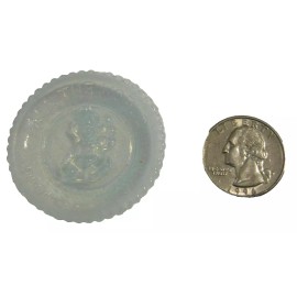 Mosser Glass Pee Wee Plate #C Crystal Windfrost  All The World Loves A Clown