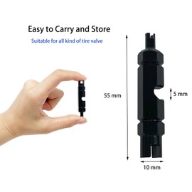 ZUFECY Bike Valve Core Remover Tool, Presta &Schrader Valve Cores for Tubeless Cycling Tires (Black)