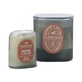 Paddywax Scented Candles Vista Collection Vintage Style Artisan Candle in Frosted Glass, 5-Ounce, Rosemary & Sea Salt